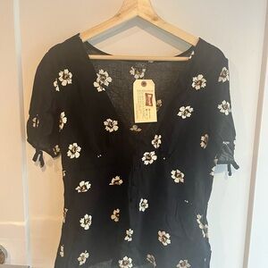 Lira Black Floral Blouse